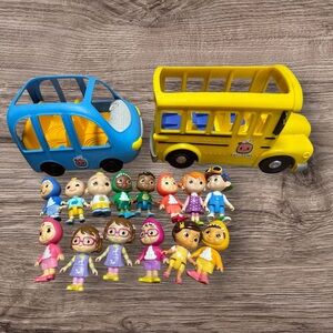 Cocomelon Toy Lot Singing car with music & Bus W/ 14 Figures